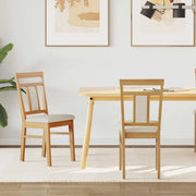 Sedia da pranzo 2 pcs Naturale e chiaro Legno di gomma solido 42020503
