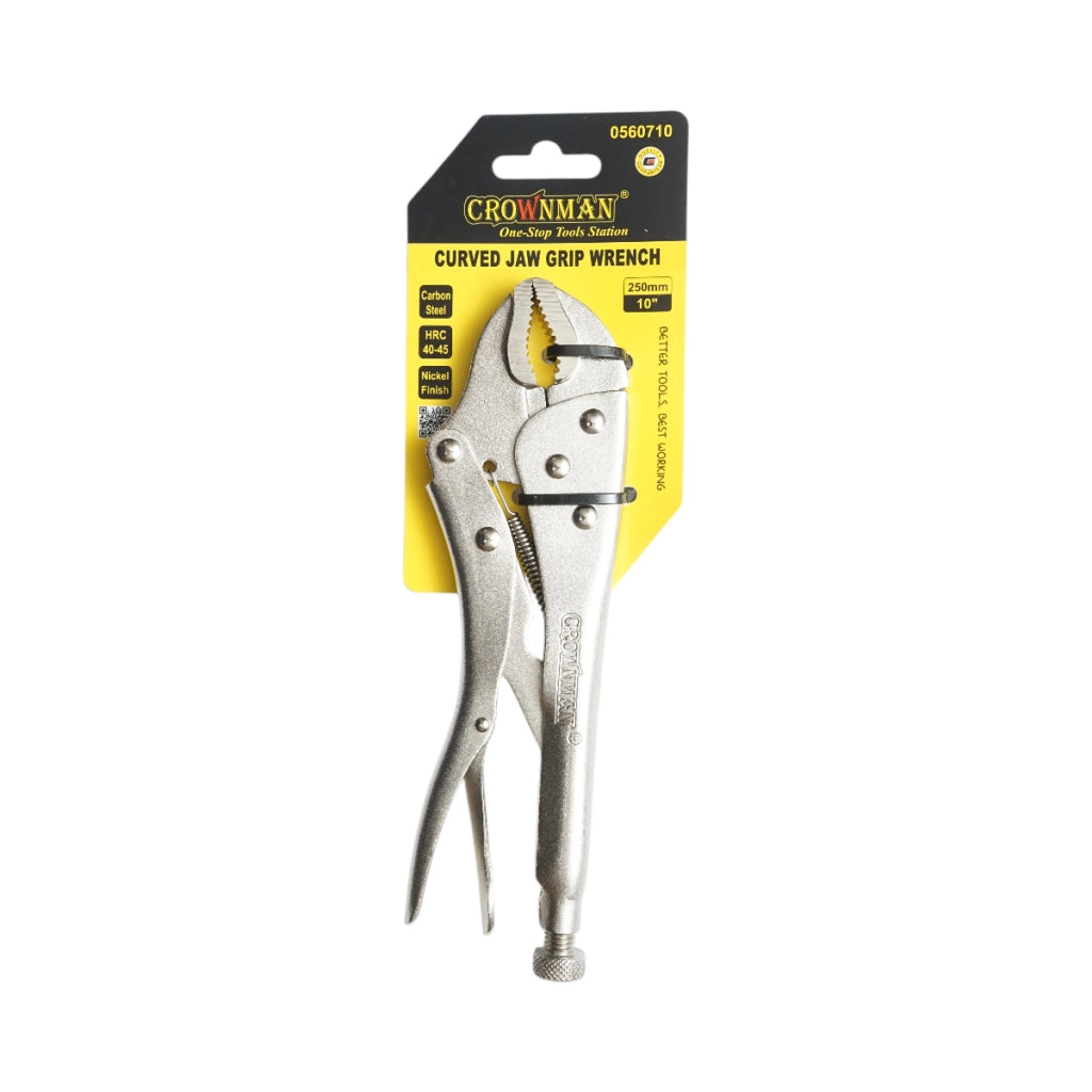 Pinza autobloccante professionale multifunzione Crownman da 250 mm con ganasce curve