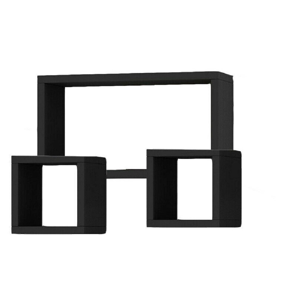 Trade Shop - Set 3 Mensole Cubi A Parete In Legno Mdf Scaffale Libreria Mensola Vari Colori -