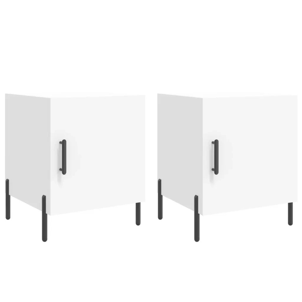 Comodini 2 pz Bianchi 40x40x50 cm in Legno Multistrato 827581