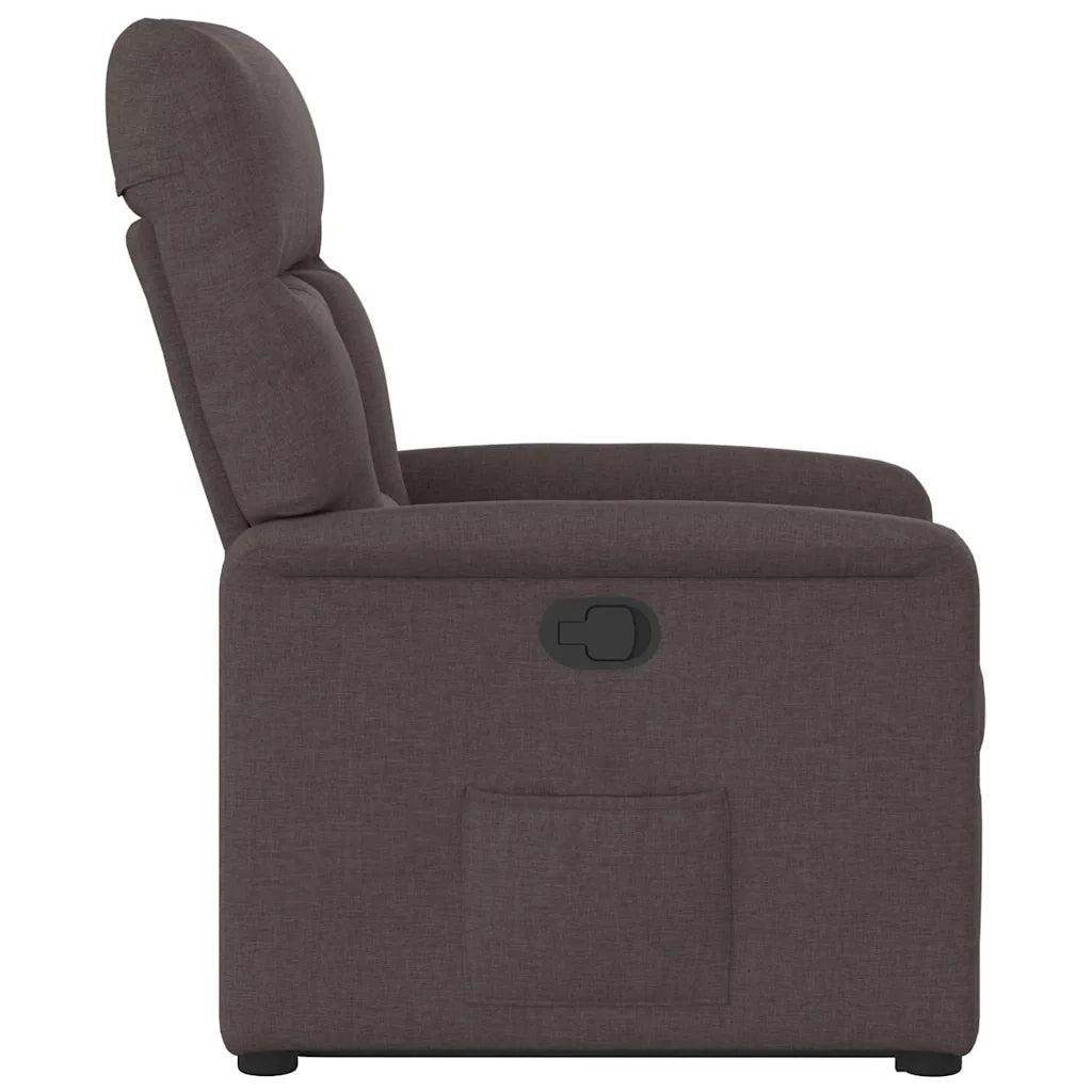 Poltrona Alzapersona Reclinabile Marrone Scuro in Tessuto 3303037