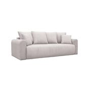 Divano letto in velluto a coste con contenitore, 3 posti, beige grigio