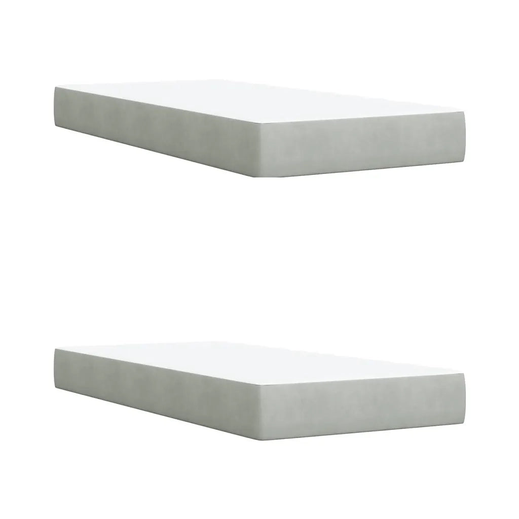 Giroletto a Molle con Materasso Grigio Chiaro 200x200cm Velluto