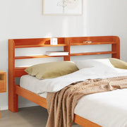 Testiera con Ripiani Marrone Cera 140 cm Legno Massello di Pino 850952