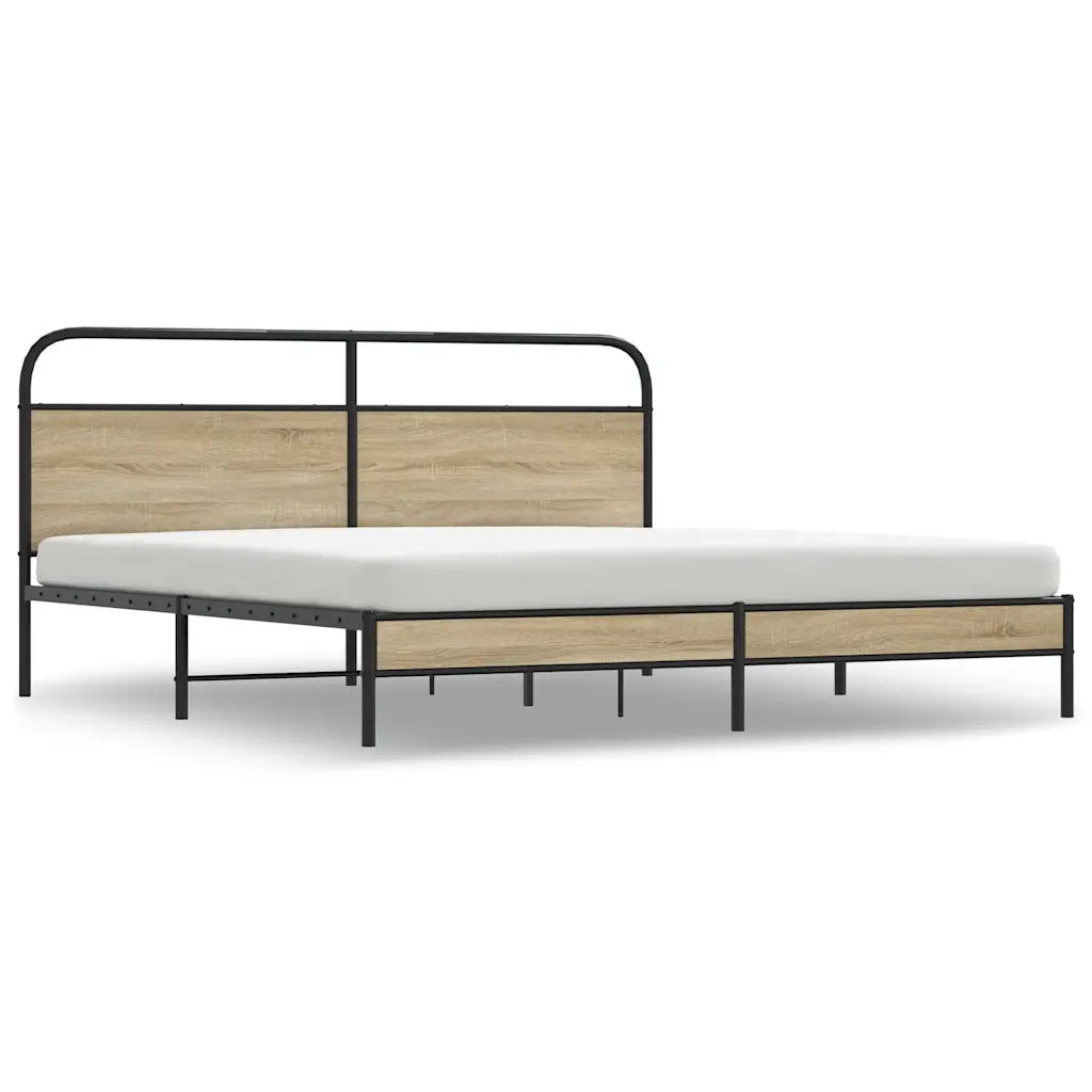 Giroletto senza Materaso in Metallo Rovere Fumo 200x200 cm 3318672