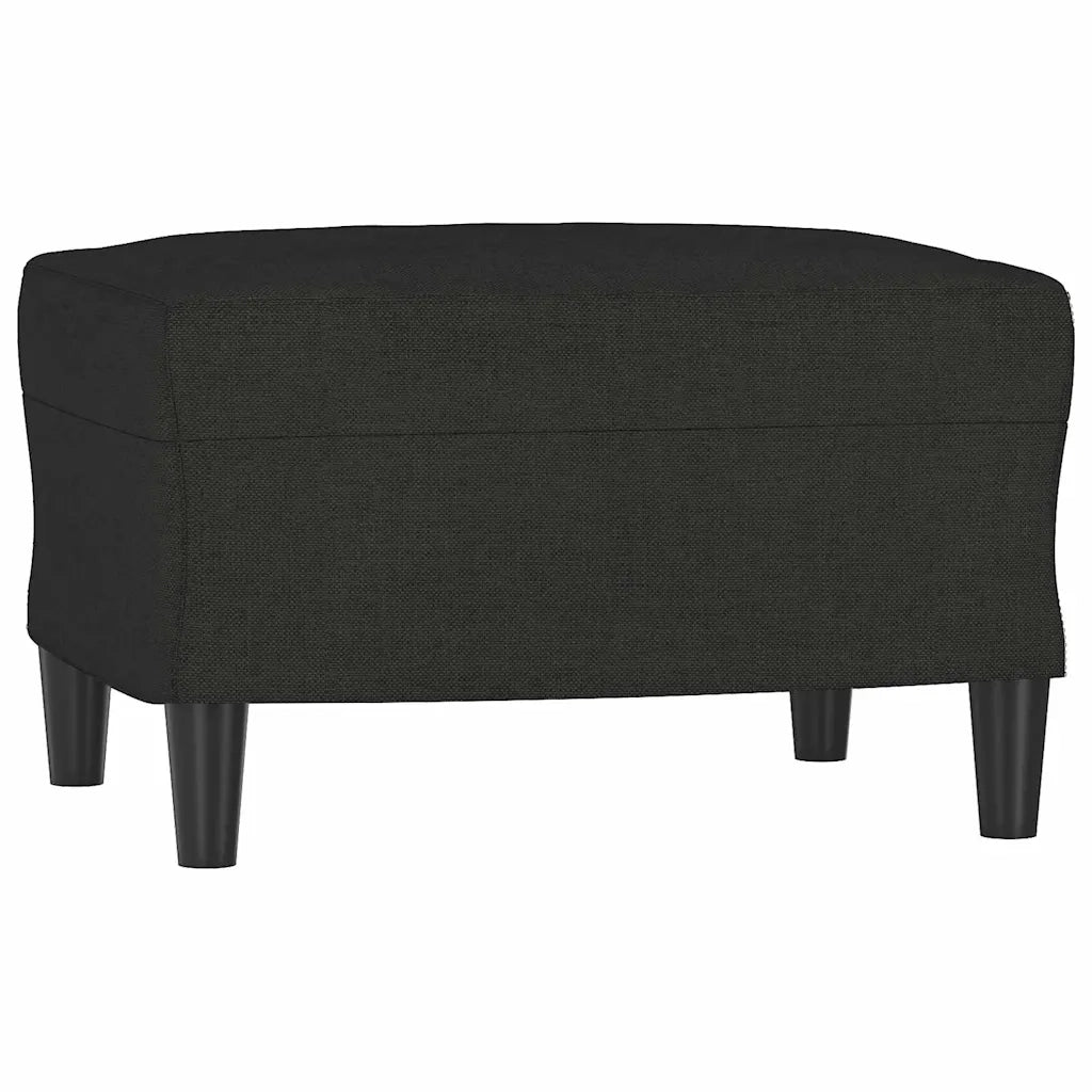 Poltrona | Sedia Relax con Poggiapiedi Nero 60 cm in Tessuto