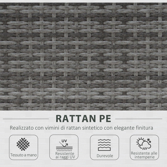 Set da Giardino Divano 2 Poltrone 1 Tavolino  Fergus Marrone