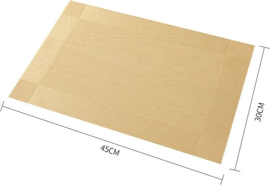 Tavoliere in PVC geisolanti con fondo antiscivolo, dimensioni 30CM*45CM, con 6 pezzi, finitura oro.