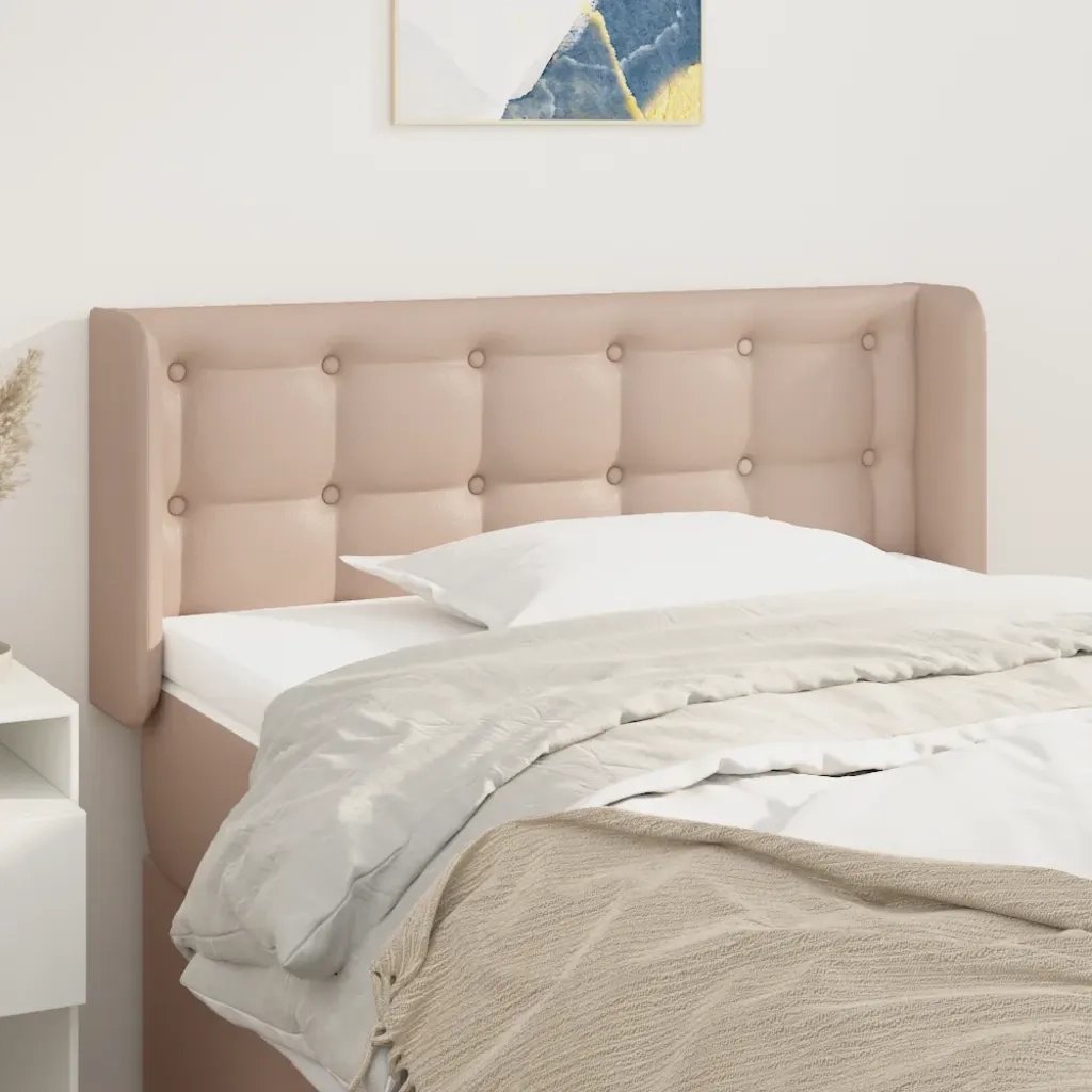 Testiera ad Orecchio-Testata con Orecchie Cappuccino 93x16x78/88 cm in Similpelle 695466