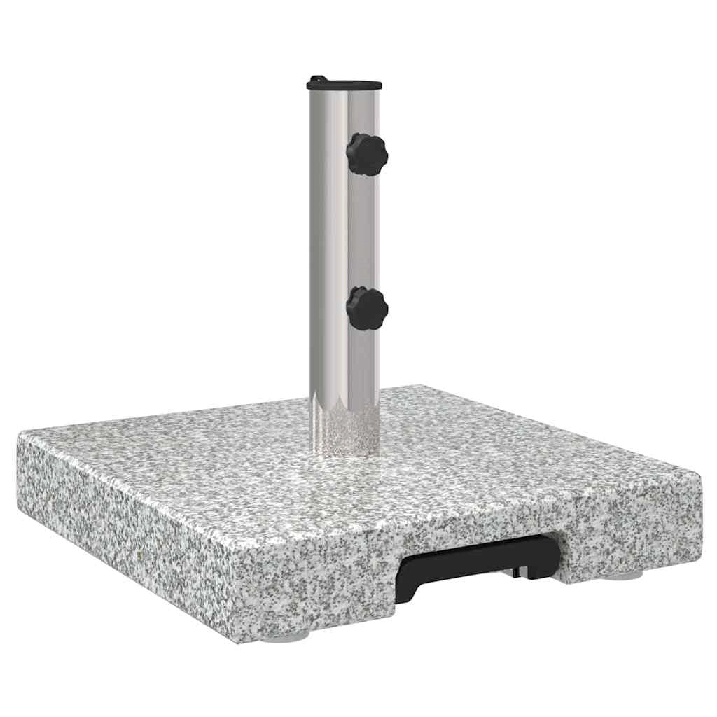 Base moderna per ombrellone con ruote 41 x 41 x 37 cm per uso esterno in giardini e terrazze in granito grigio 02_0058506