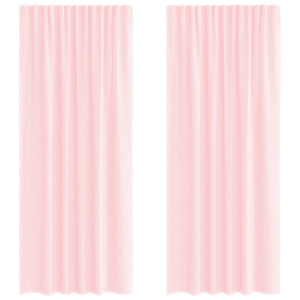 Tende in Voile con Tasche per Aste 2 pz Rosa Chiaro 4102188