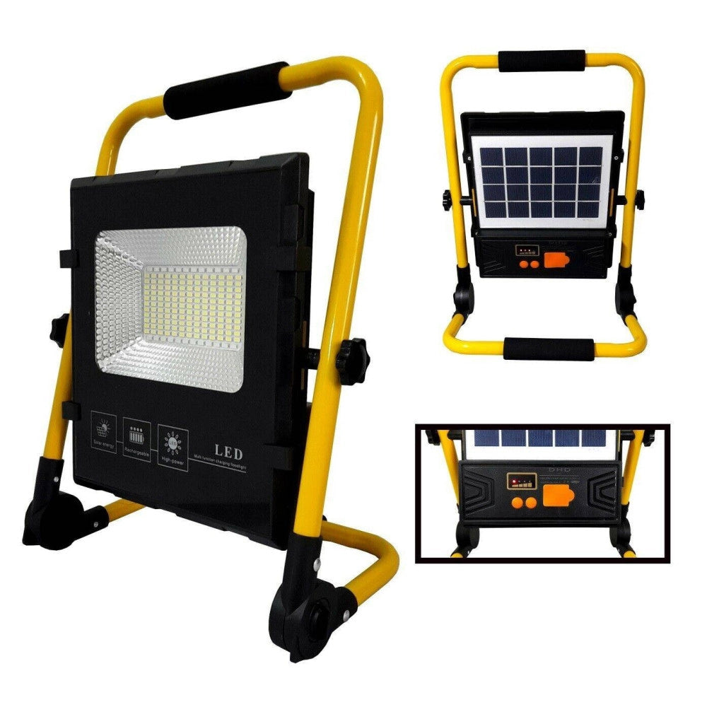 Trade Shop - Faro Di Emergenza A Led 100w Con Pannello Solare Ricaricabile Torcia Sos -