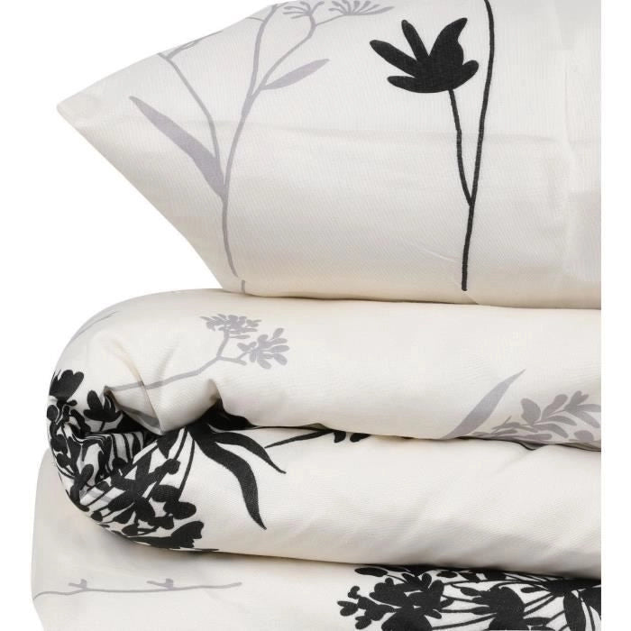 Completo letto - 1 copripiumino 220 x 240 cm + 2 federe 60 x 60 cm - 65% cotone, 35% poliestere - Beige
