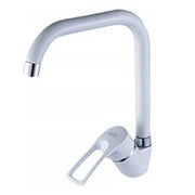 Trade Shop - Miscelatore Lavello Bianco Squadrato Ischia Lavandino Cucina Monoforo Monocomando -