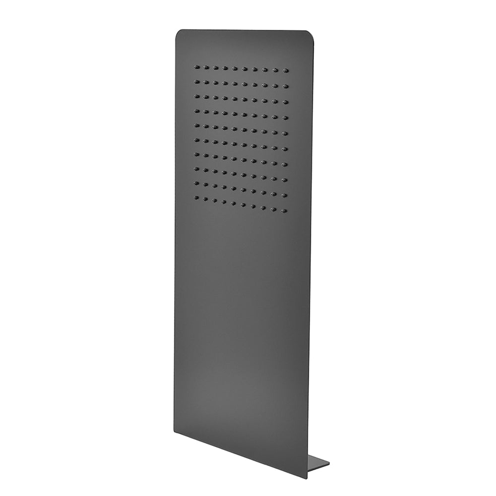 Soffione doccia a sbalzo slim 25x52 cm nero opaco in acciaio inox