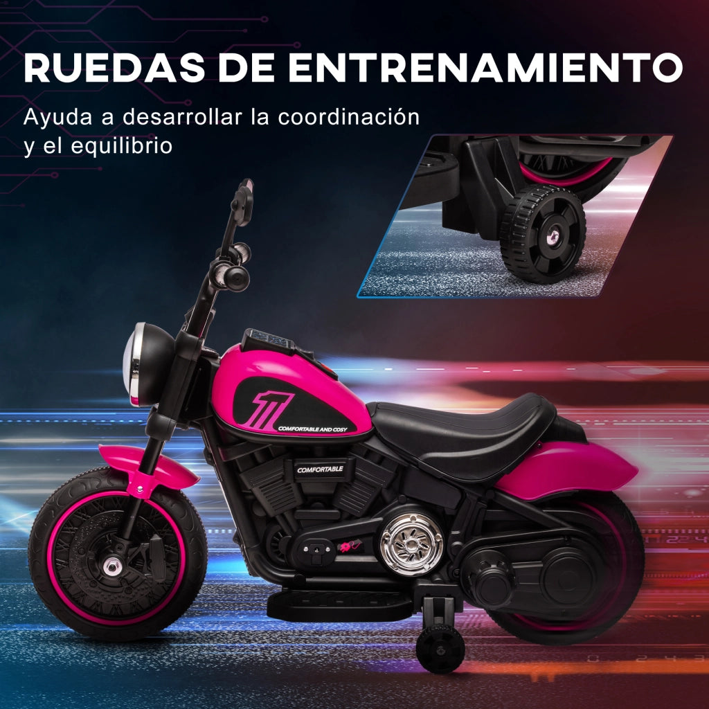 Moto Elettrica per Bambini 18-36 Mesi ¨C zephmum ¨C Rosa con Bateria 6V