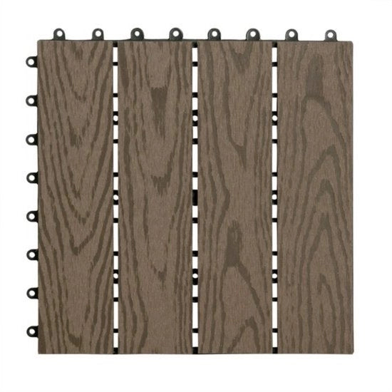 Set di tegole per giardino - pacchetto da 11 - robusto e facile da mantenere - resistente al tempo e di stile - marrone - 30x30 cm