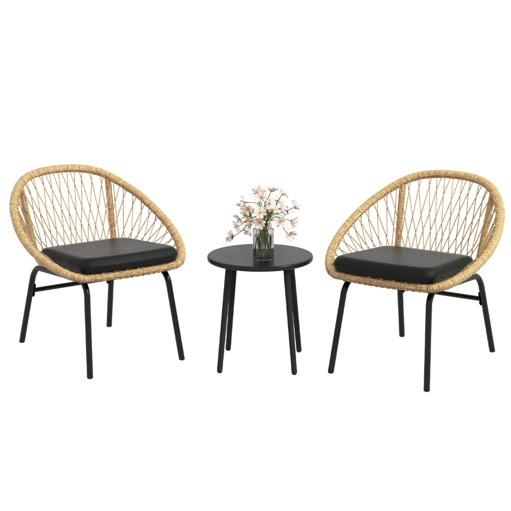 Set giardino polyrattan ¨C zephmum ¨C 2 sedie, tavolo, giallo