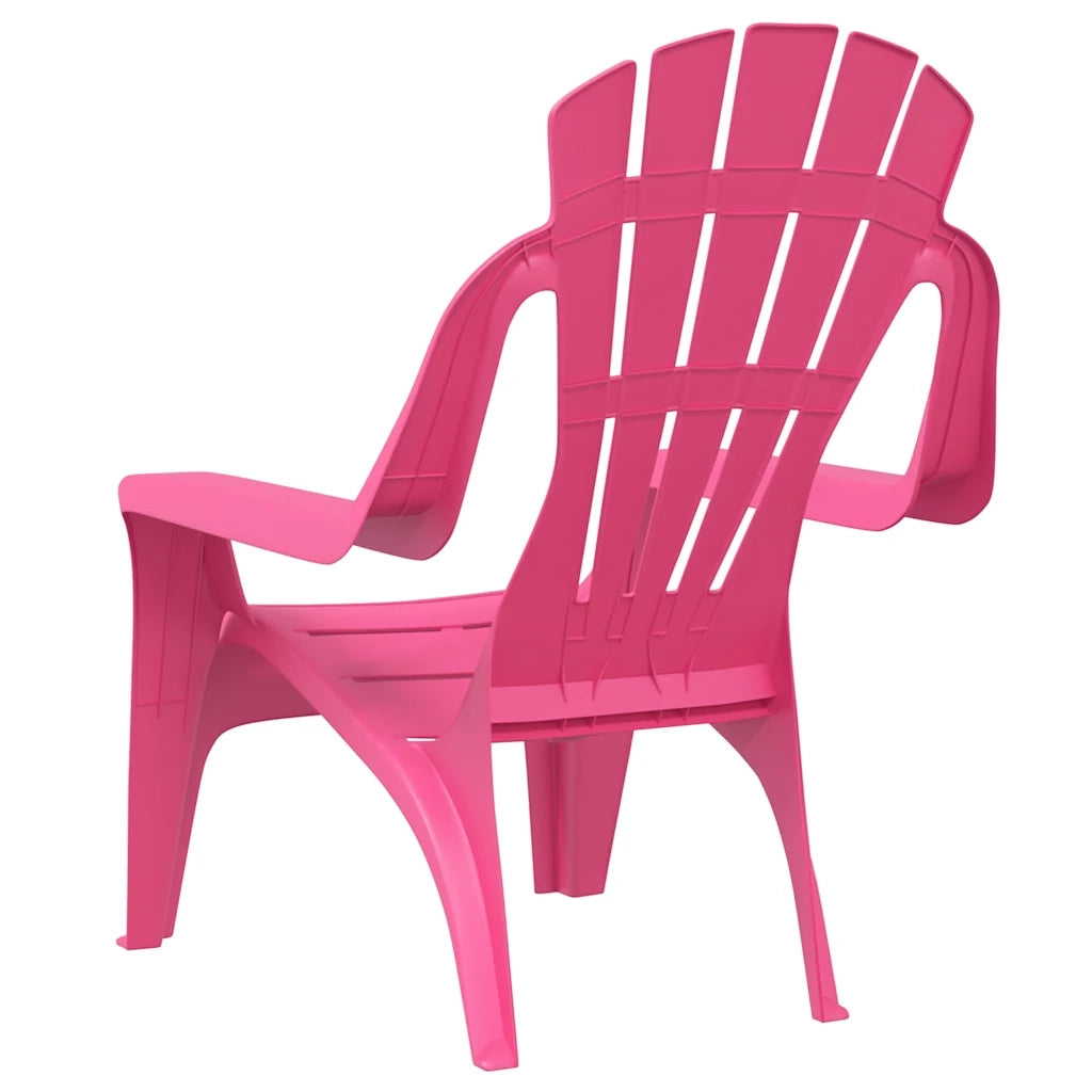 Sedie Giardino 2 pz | Sedie da Esterno Bambini Rosa 37x34x44cm PP Aspetto in Legno