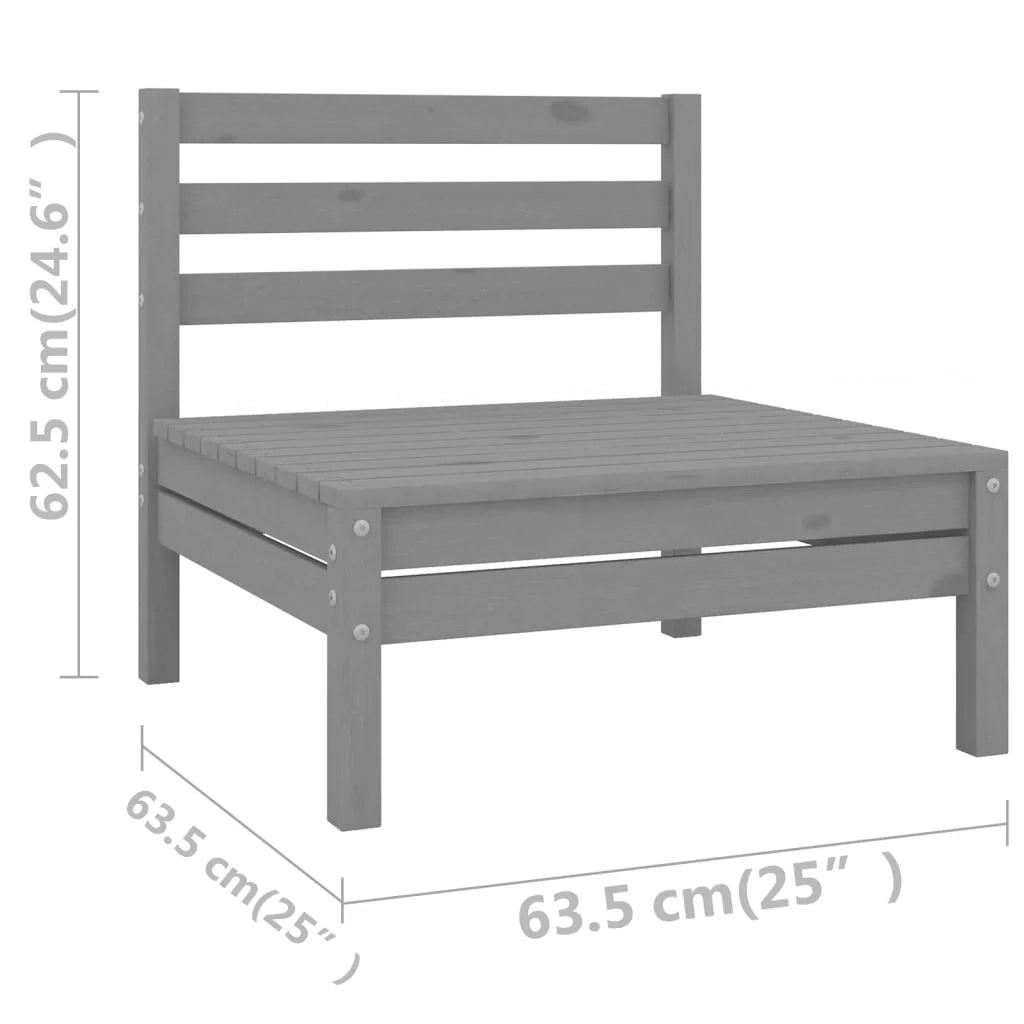 Set di mobili da giardino mobili da esterno 7 pezzi legno di pino massiccio grigio 02_0017431