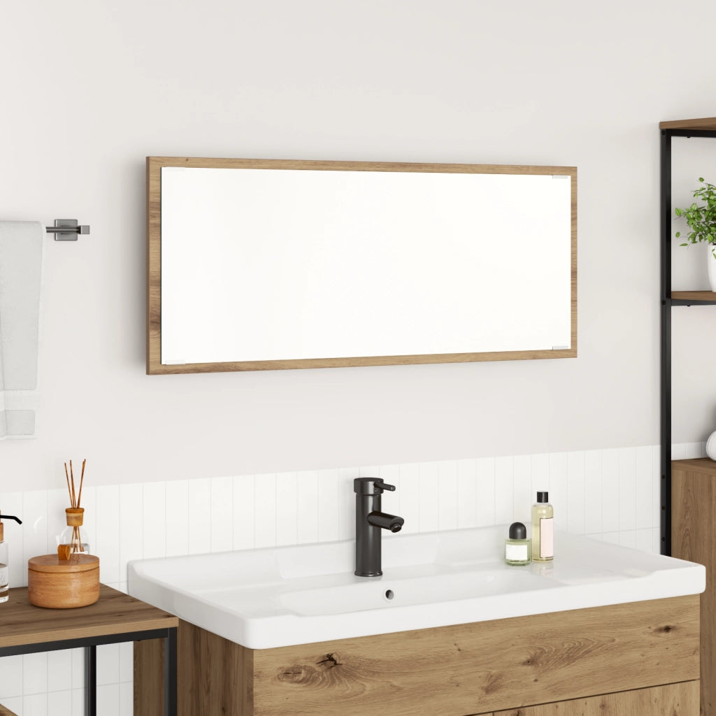 Specchio da Bagno Quercia Artigianale Legno ingegnerizzato, Vetro