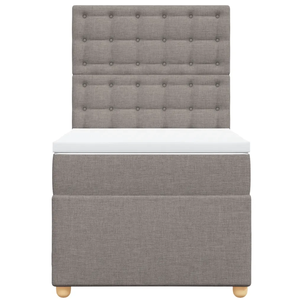 vidaXL Giroletto a Molle con Materasso Tortora 100x200 cm in Tessuto