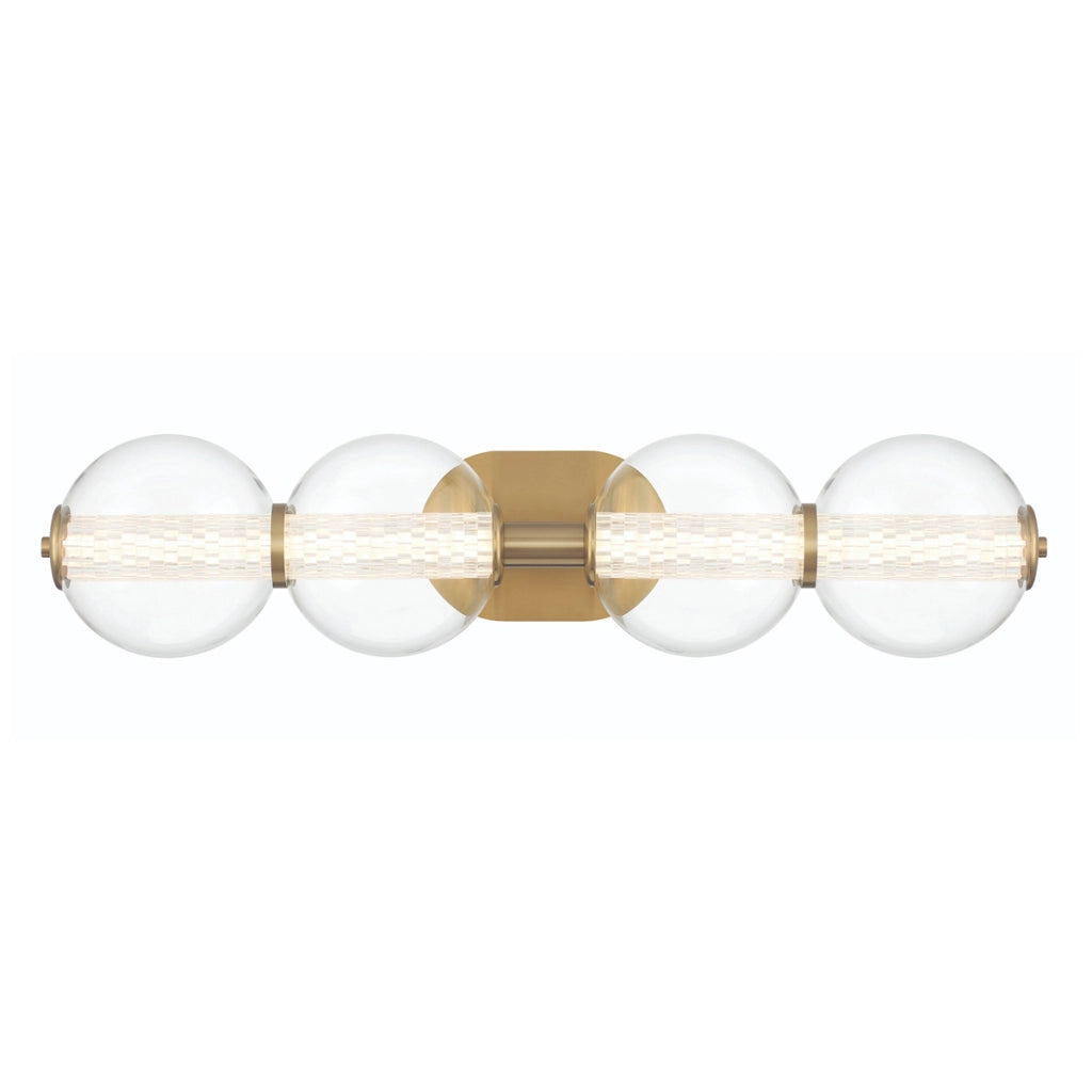 Applique bagno ATOMO oro 4 sfere vetro LED 18,5W Quintiesse