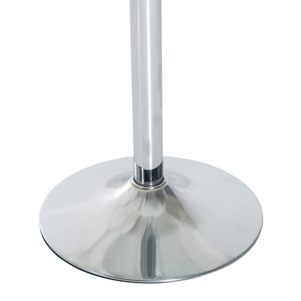 Tavolo da pranzo rotondo con piano in vetro e gambe in metallo ¨C Zephmum ¨C Argento