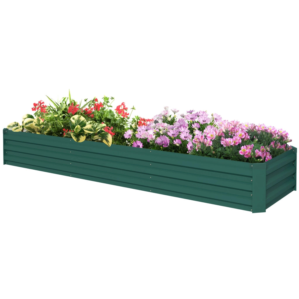 Fioriera Grande Rettangolare da Giardino ¨C zephmum ¨C 240x60x30 cm Verde Acero