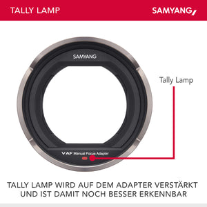 MF Adattatore per obiettivi video V-AF - messa a fuoco manuale precisa con una corsa di messa a fuoco fino a 300°, compatibile con il matte box D95, ideale per le produzioni cinematografiche