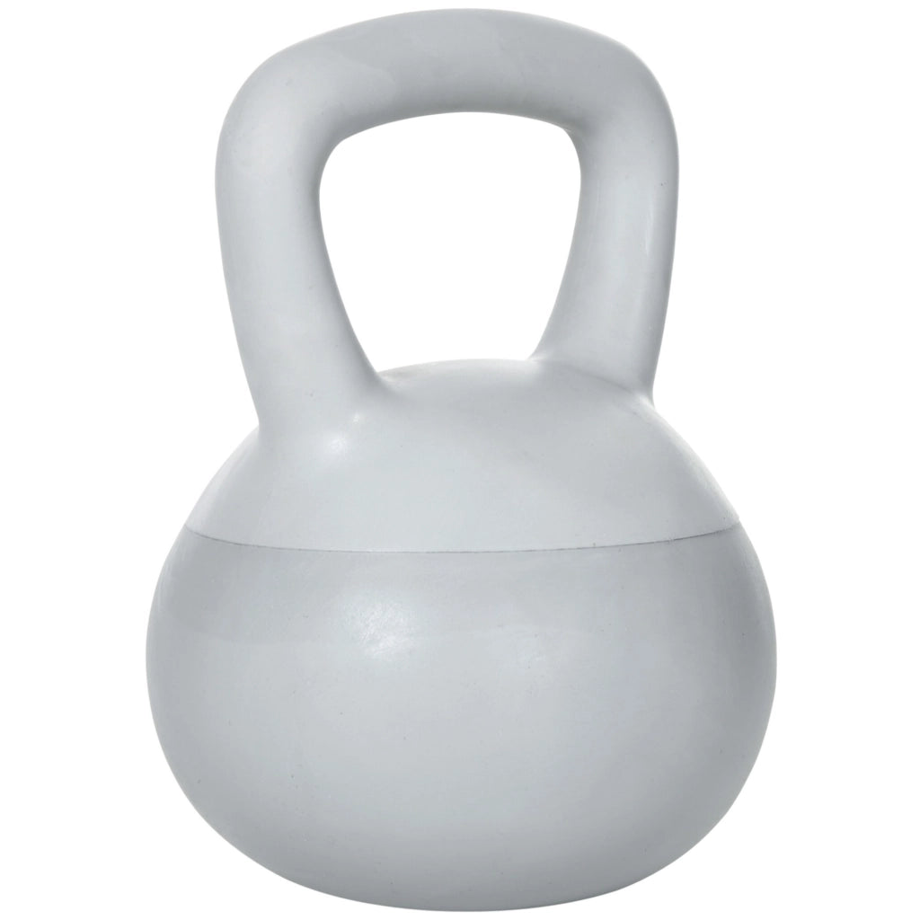 Easycomfort Kettlebell 4kg in PVC e Sabbia Metallica per Allenamento Spalle e Bicipiti, 19x19x26 cm, Grigio