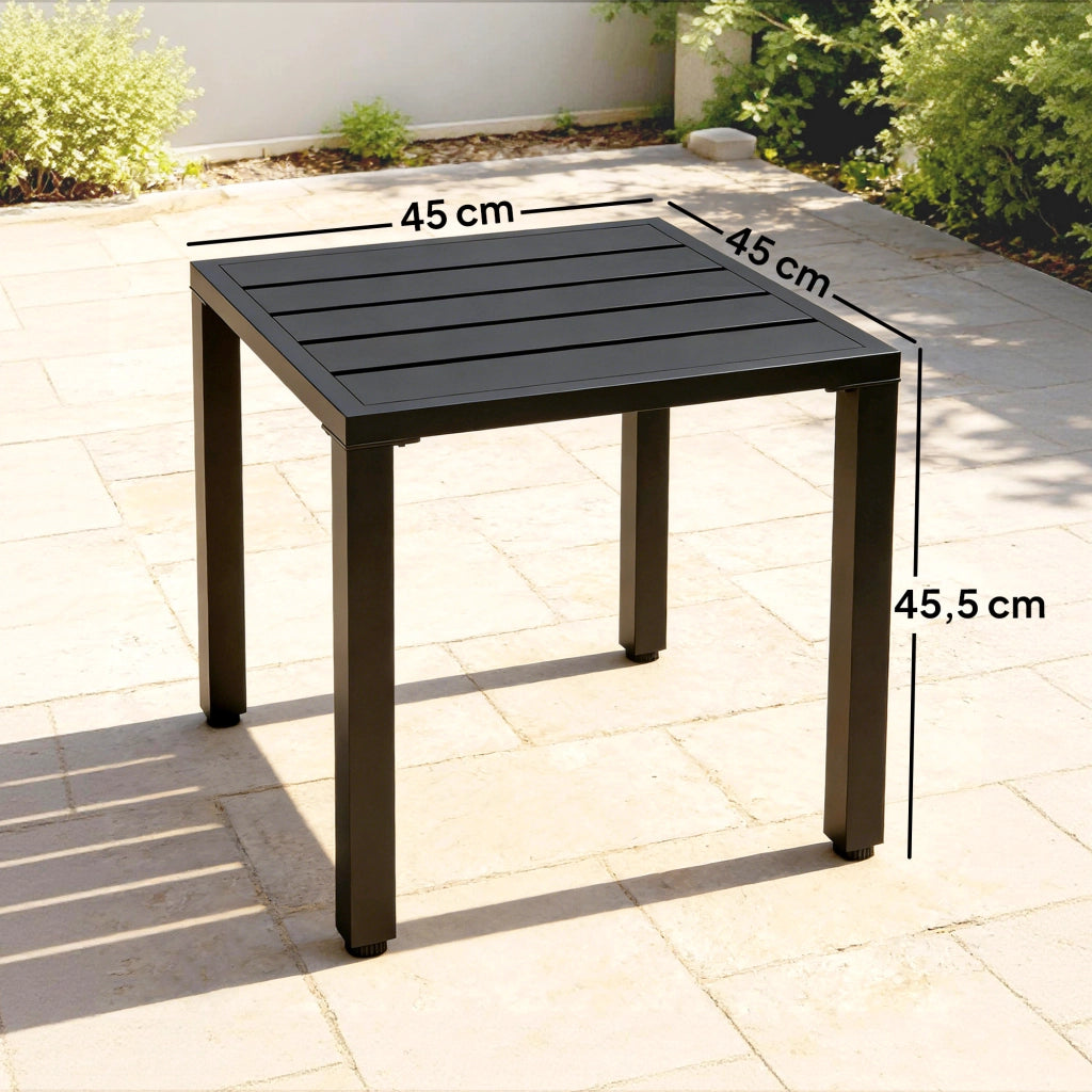 Tavolo da giardino quadrato ¨C Zephmum ¨C Nero metallo