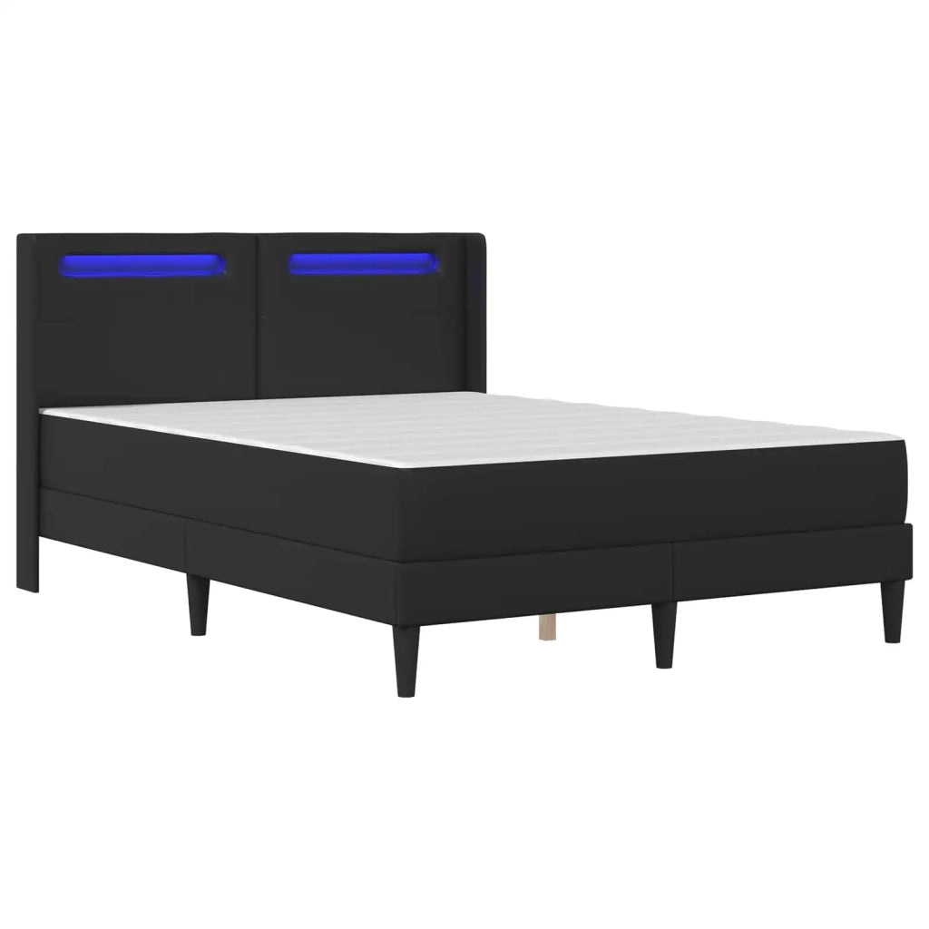 Struttura letto con materasso Nero 140 x 190 cm Similpelle