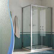 Box Doccia Angolare 70x90 cm 2 Ante Battenti in Cristallo Opaco 6mm H185 Fosterberg Koge Duo