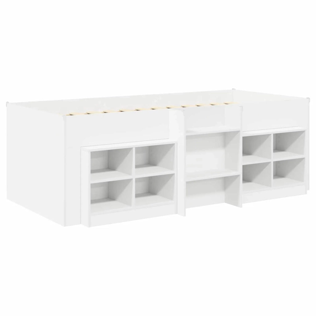 Struttura Letto Loft con Mobile 3 pcs Bianco Legno multistrato