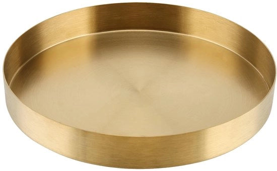 Piatto Decorativo Rond in Oro 22 cm per Gioielli, Candelabri e Trucco