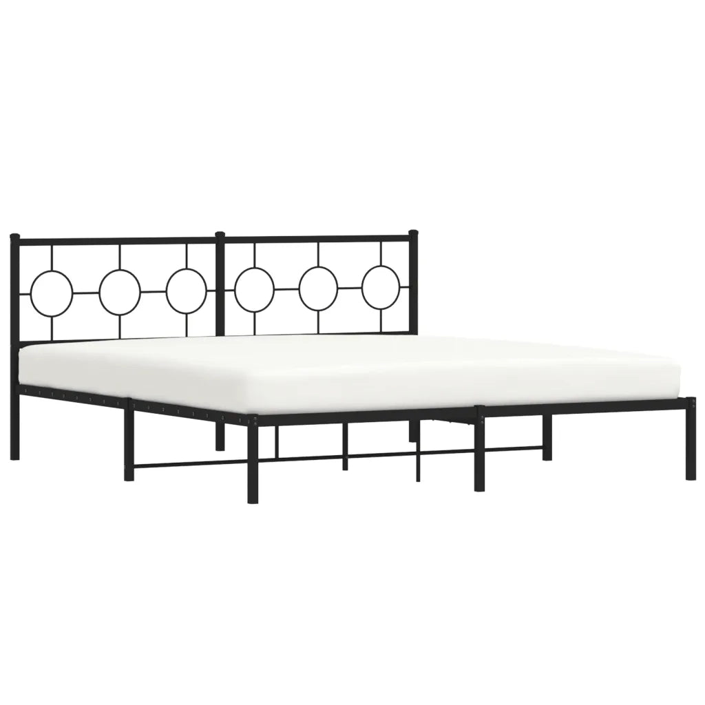 Giroletto con Testiera in Metallo Nero 180x200 cm