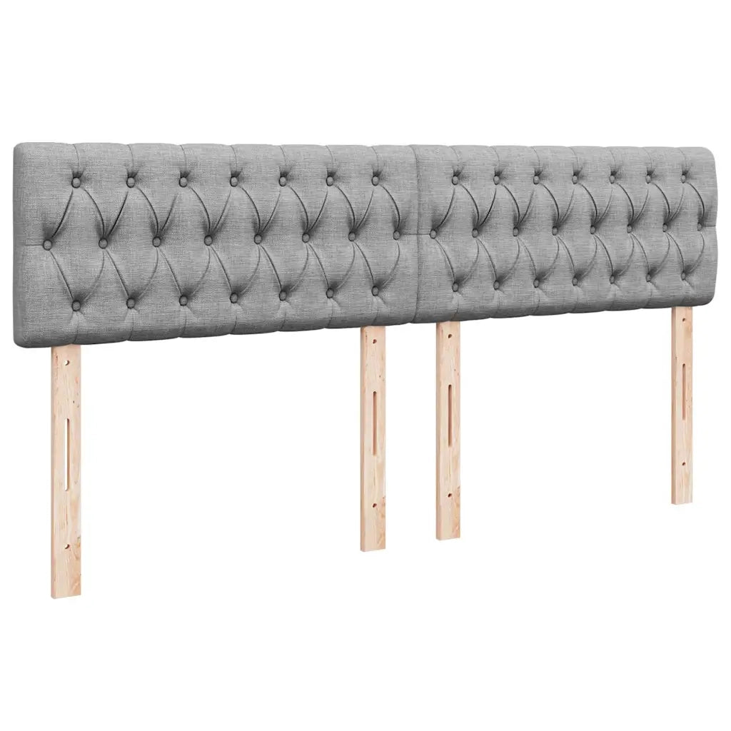 Pouf Letto con Materasso Grigio Chiaro 160x200 cm in Tessuto 3312402