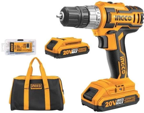 Kit trapano avvitatore 20v p20s ingco