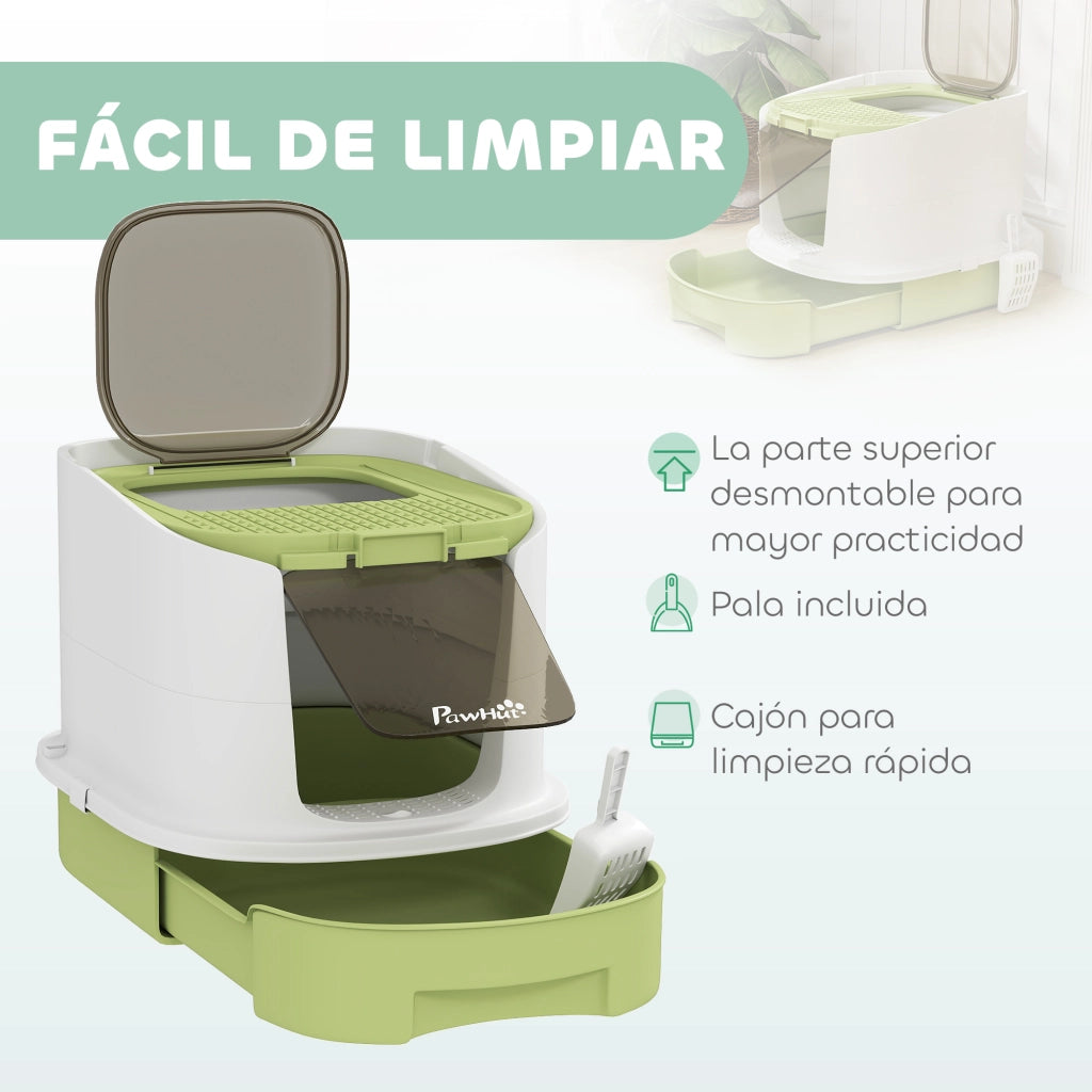 Casetta per Gatti ¨C zephmum ¨C Bianco e Verde 40.5x52.5x42.5 cm