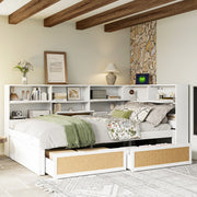 Divano letto 140x200 cm con USB e spazio contenitore in MDF bianco