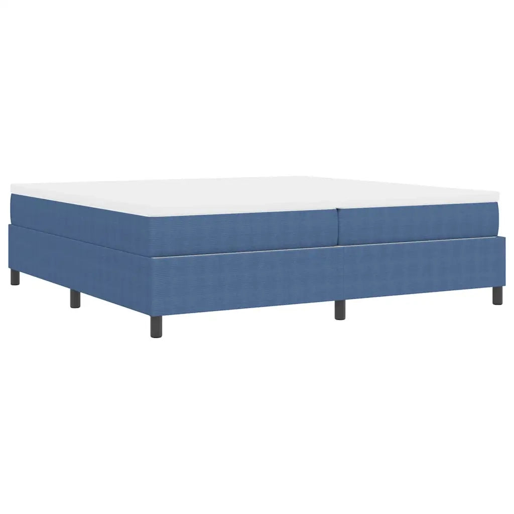 Letto a molle Blu e Bianco 200 x 200 cm Tessuto in Cords 3337485
