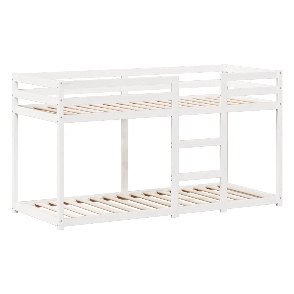 Letto a Castello con Tetto Bianco 90x200 cm in Legno di Pino 3282001