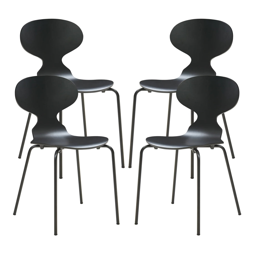 Set di 4 sedie da pranzo dal design moderno e robusto nere 03_0009837