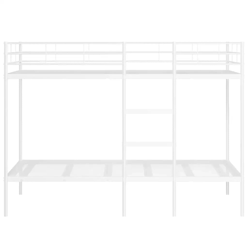 Letto a Castello senza Materasso Bianco 100x200 cm in Acciaio 42000331