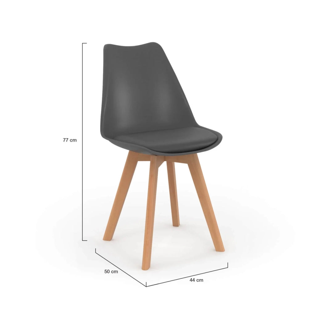 IDMarket - Set di 4 sedie da pranzo grigio scuro SARA