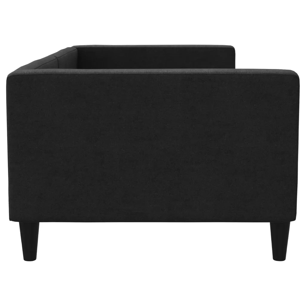 Letto da Giorno Nero 90x190 cm in Tessuto 353995