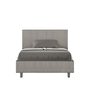 Letto imbottito 1 piazza e mezza 120x190 cm tessuto Labirinto Adele - Senza rete,Grigio