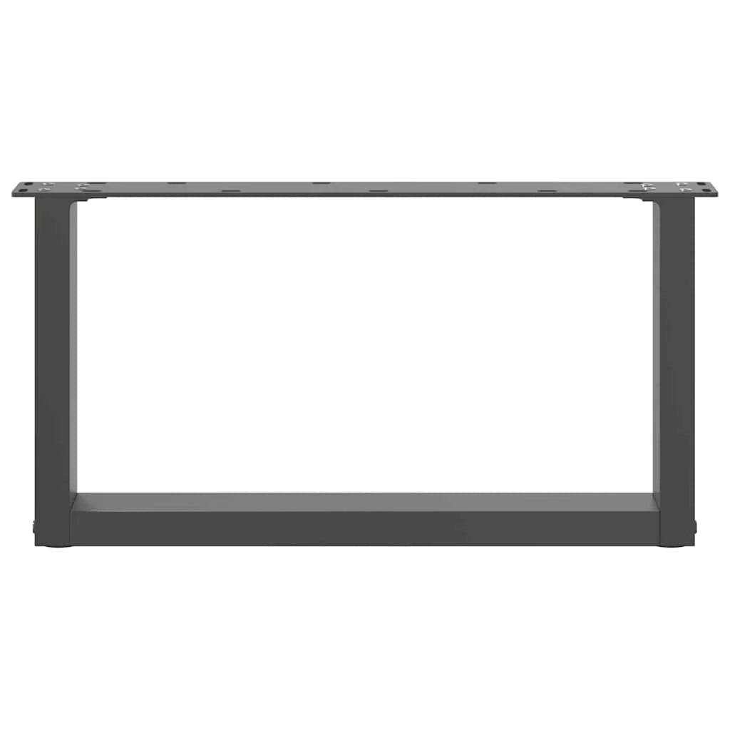 Set di 2 gambe per tavolino a forma di U 60 x 31 cm con piedini regolabili design moderno in acciaio antracite 02_0057382