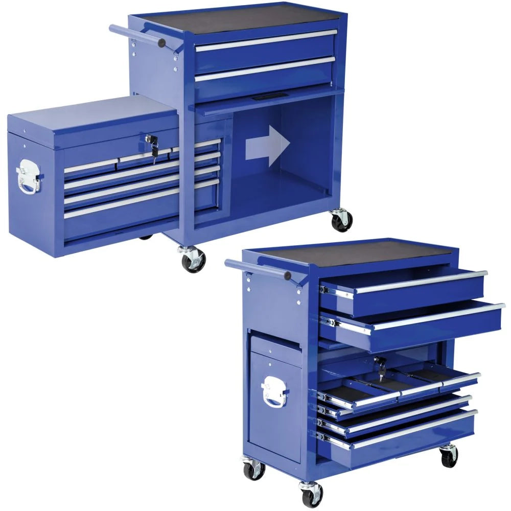 Carrello da officina blu a 8 cassetti 3408116